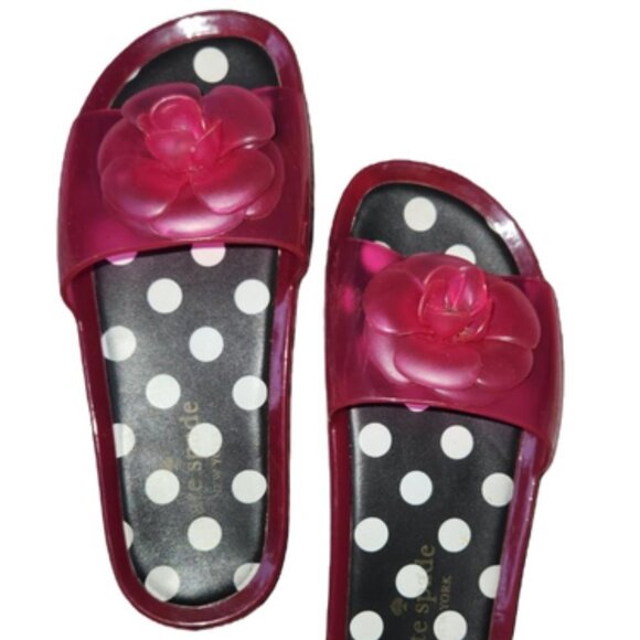 Kate Spade New York, Splash, Pink/Polka Dot, Slide Flip Flops Sandals, Size 6 - Picture 1 of 7